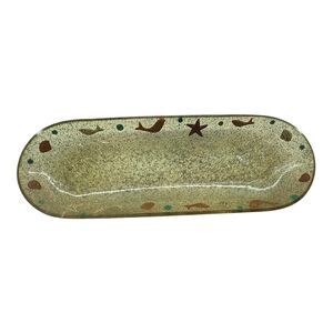 Glitter Lucite Resin Under the Sea Serving Tray Platter 19.5” Ocean MCM Vintage